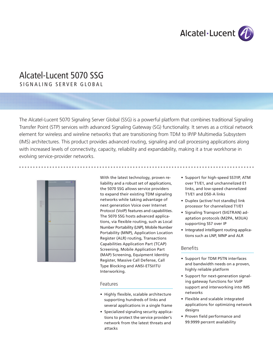 Alcatel-Lucent 5070 SSG User Manual | 2 pages