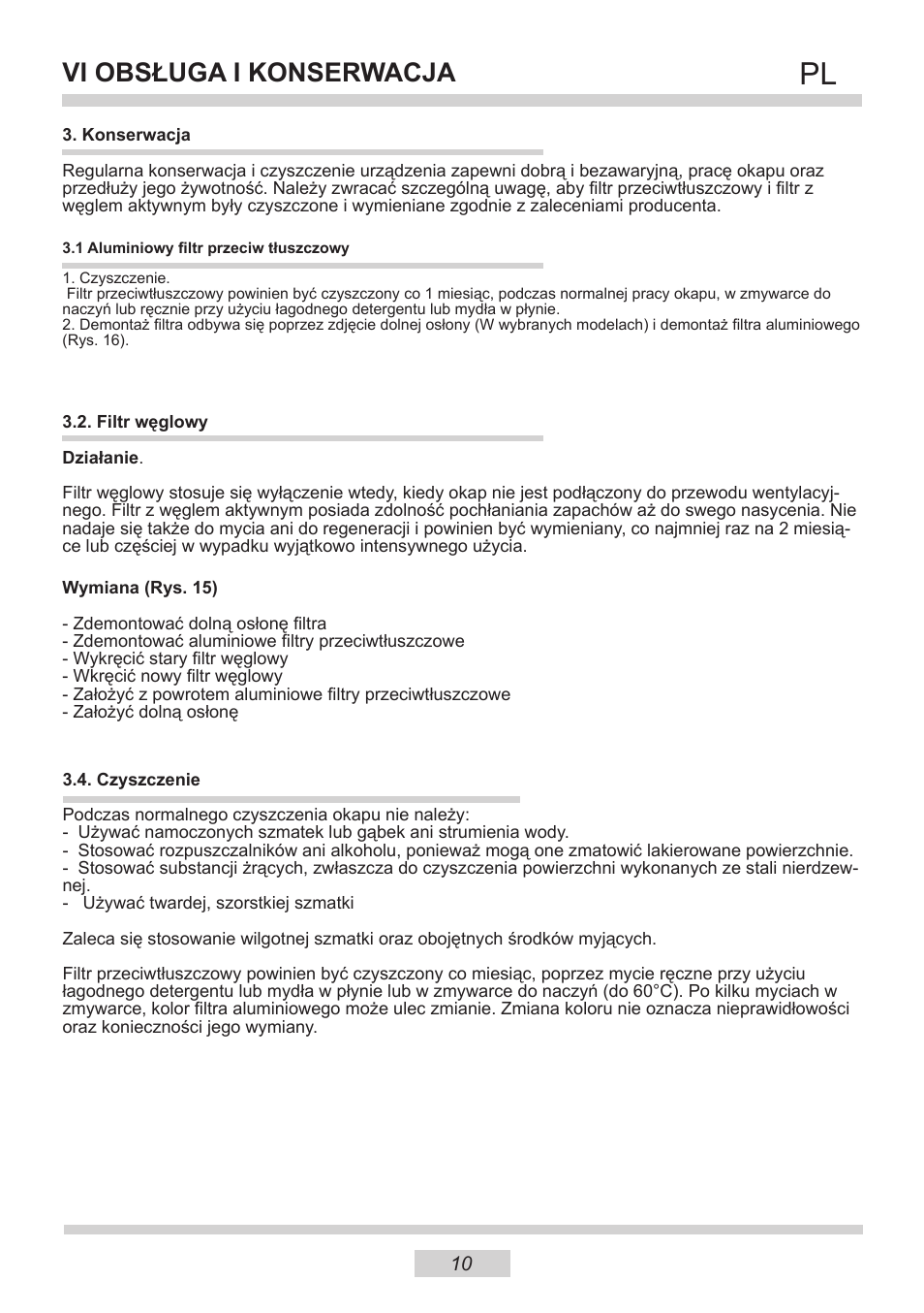Vi obsługa i konserwacja | AMICA IH 17200 E DE User Manual | Page 10 / 36
