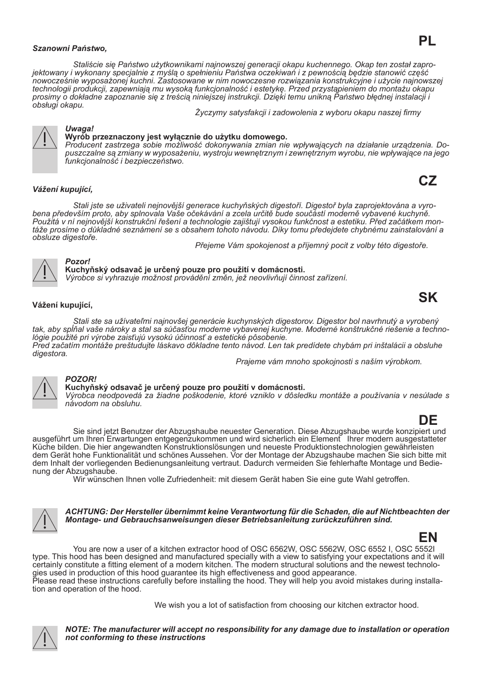 Pl cz sk | AMICA IH 17200 E DE User Manual | Page 2 / 36