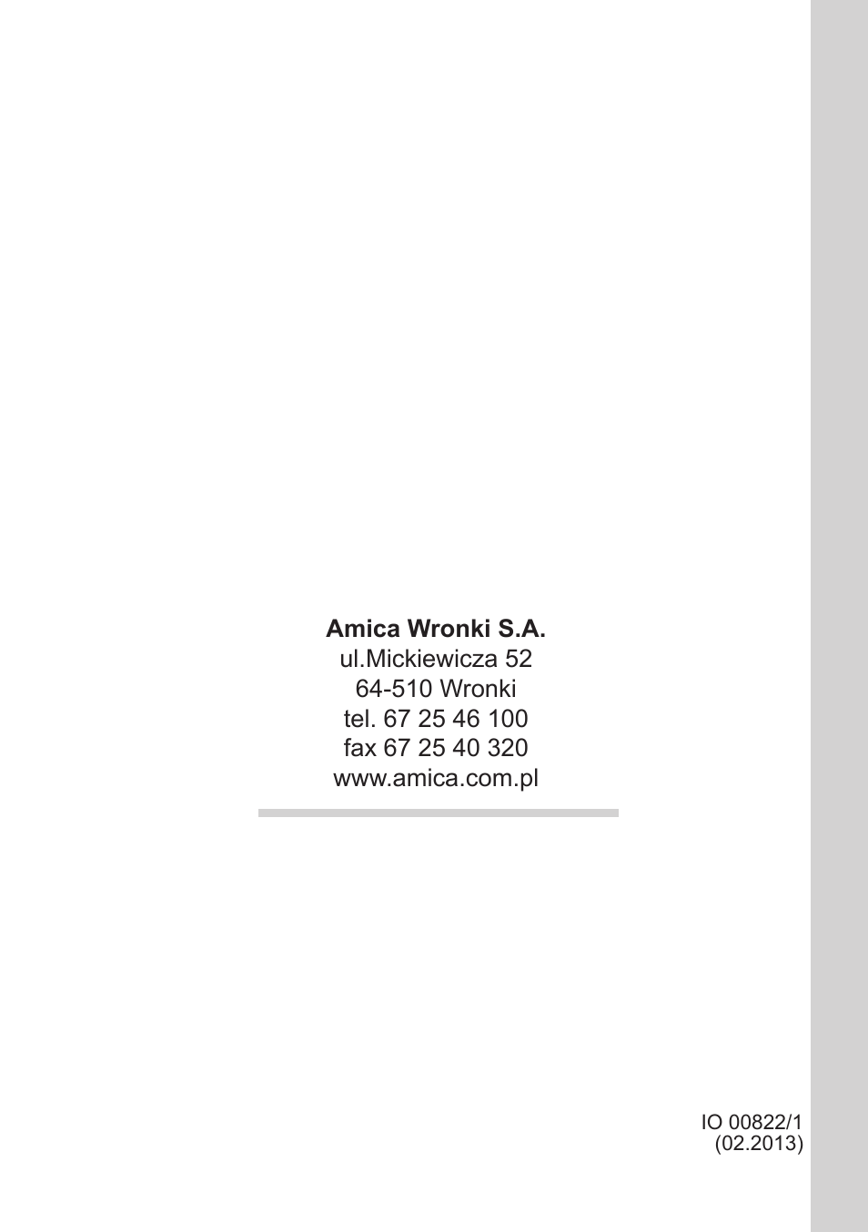 AMICA IH 17200 E DE User Manual | Page 36 / 36