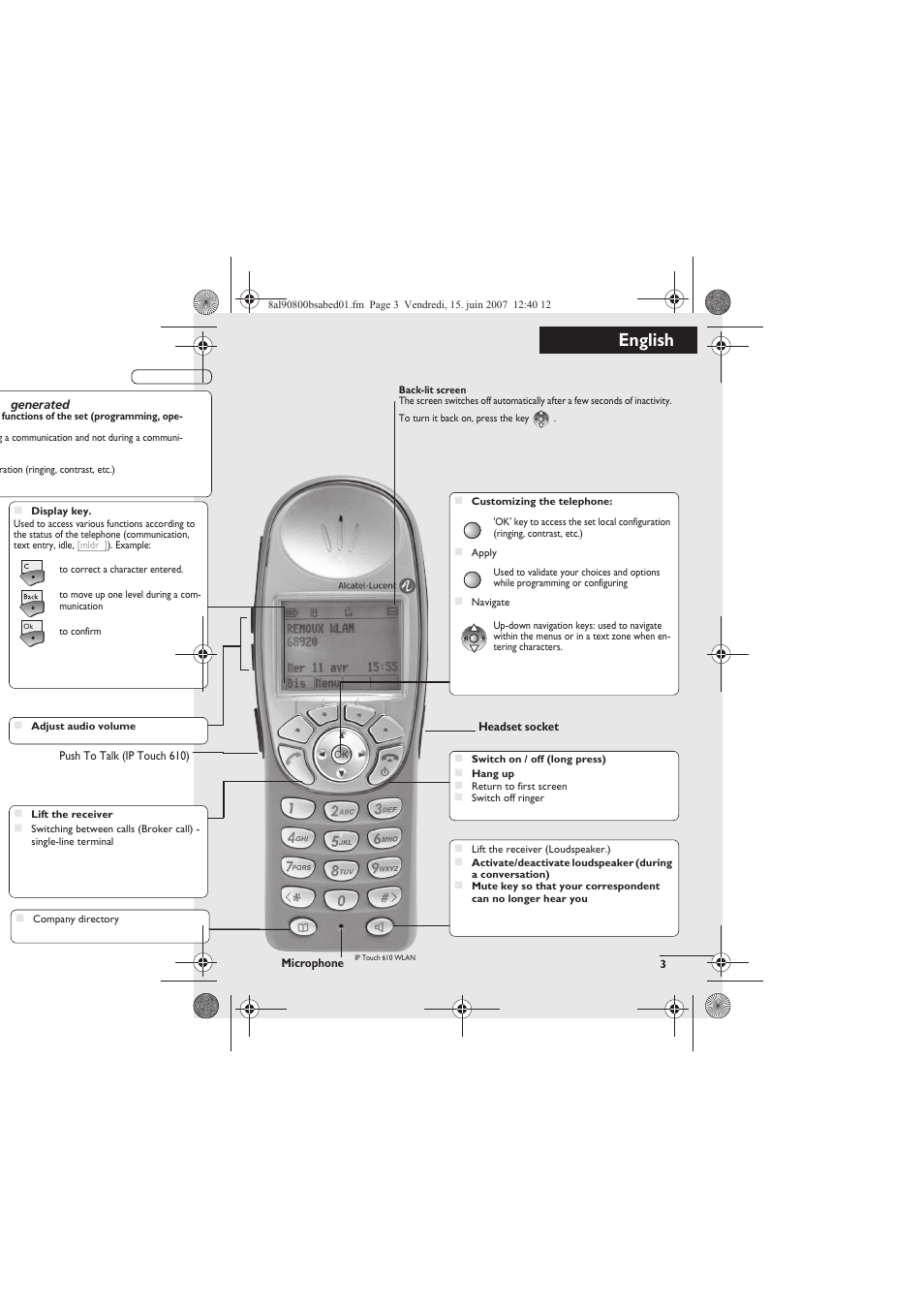 English | Alcatel-Lucent IP Touch 310 User Manual | Page 3 / 12