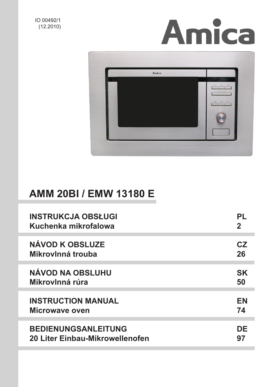 AMICA EMW 13180 E DE User Manual | 116 pages