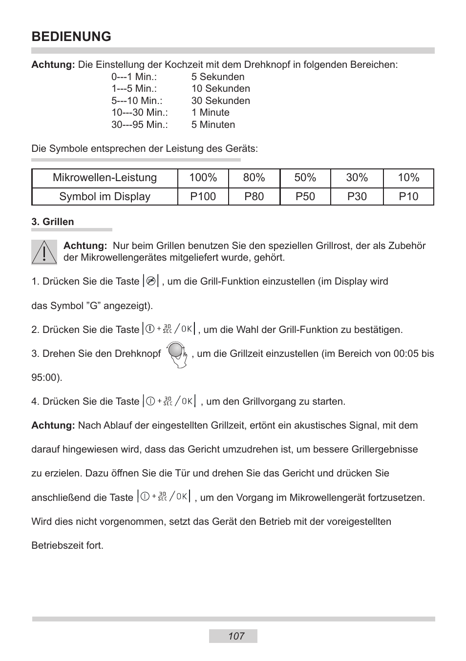 Bedienung | AMICA EMW 13180 E DE User Manual | Page 107 / 116