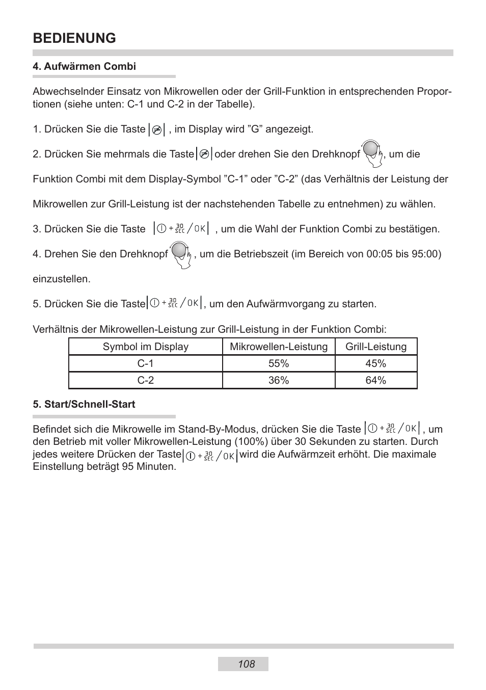 Bedienung | AMICA EMW 13180 E DE User Manual | Page 108 / 116