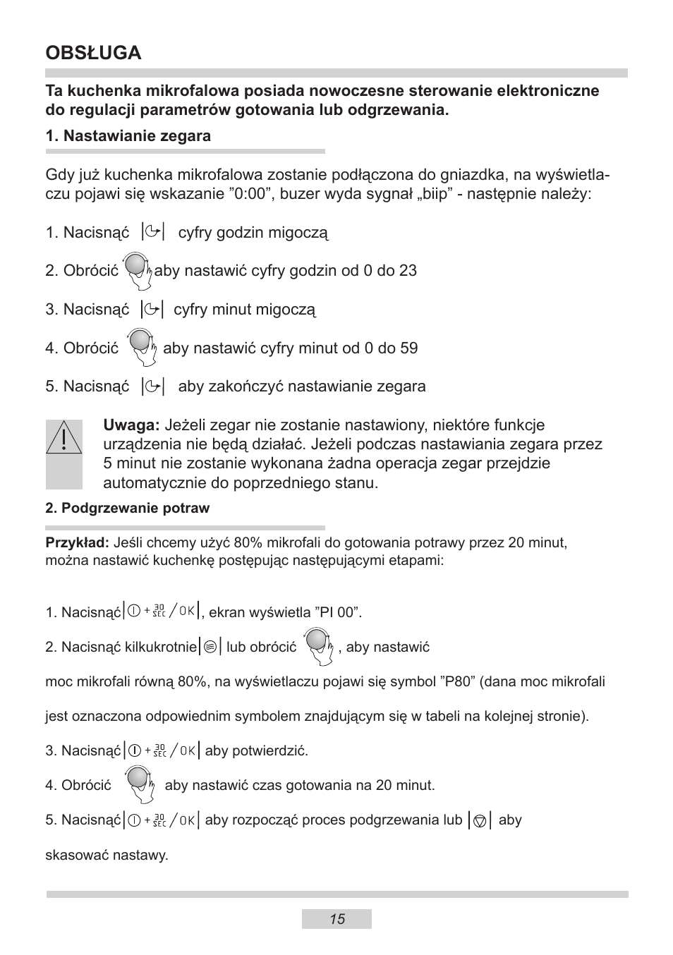 Obsługa | AMICA EMW 13180 E DE User Manual | Page 15 / 116