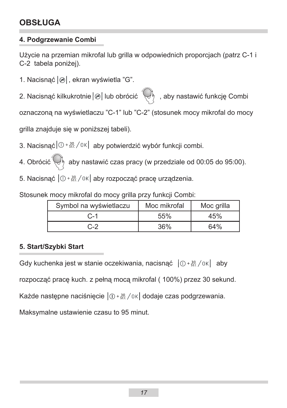 Obsługa | AMICA EMW 13180 E DE User Manual | Page 17 / 116
