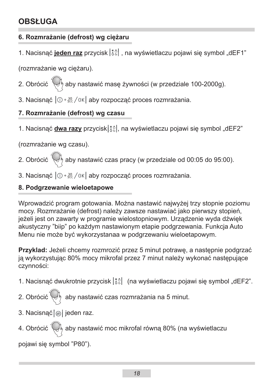 Obsługa | AMICA EMW 13180 E DE User Manual | Page 18 / 116
