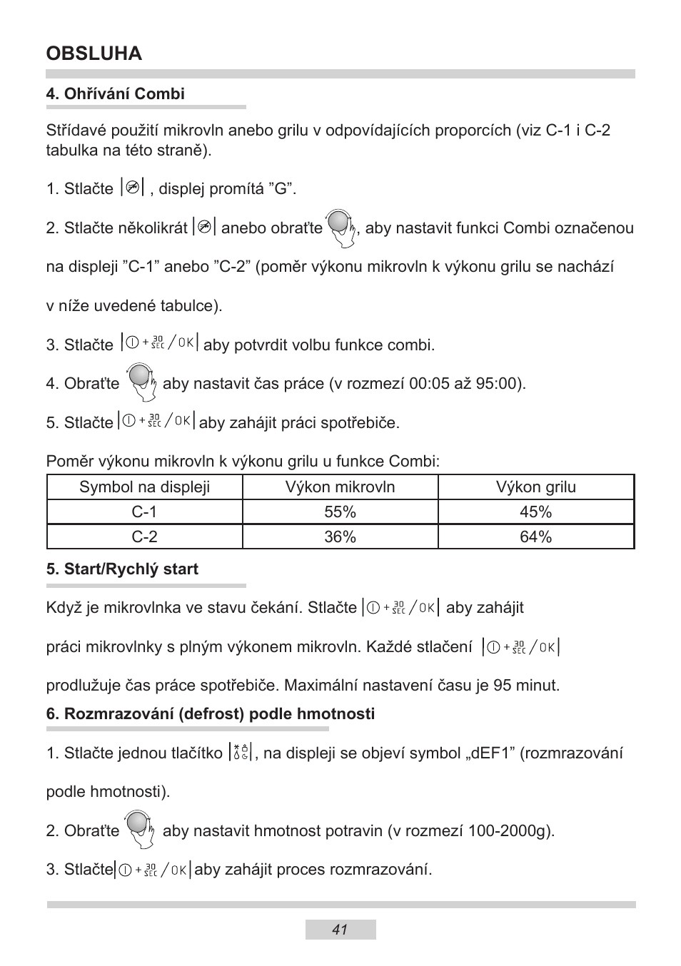 Obsluha | AMICA EMW 13180 E DE User Manual | Page 41 / 116