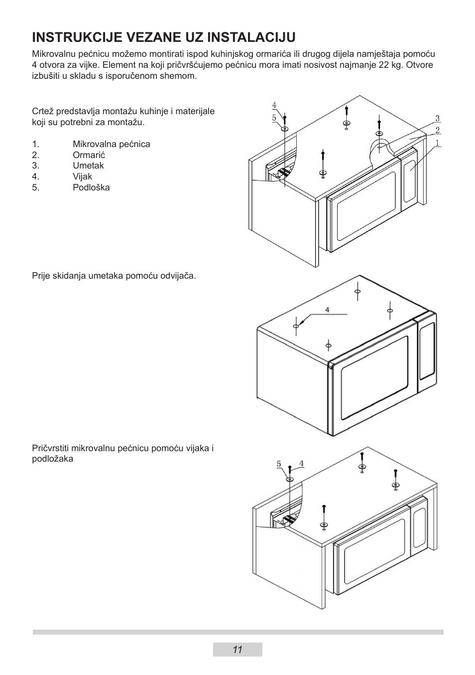 Instrukcije vezane uz instalaciju | AMICA MW 13150 W DE User Manual | Page 107 / 132