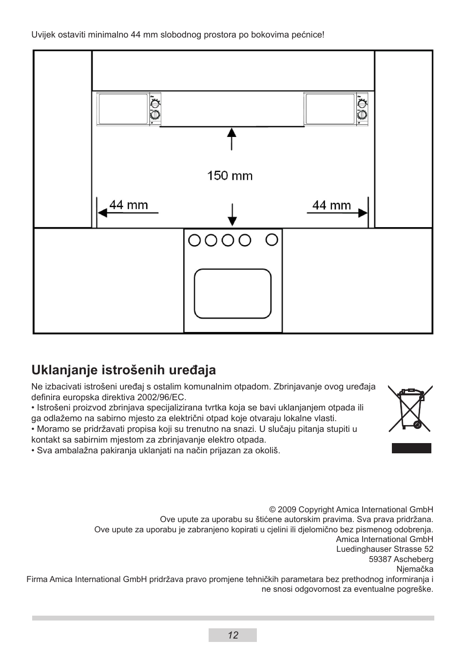 Uklanjanje istrošenih uređaja | AMICA MW 13150 W DE User Manual | Page 108 / 132