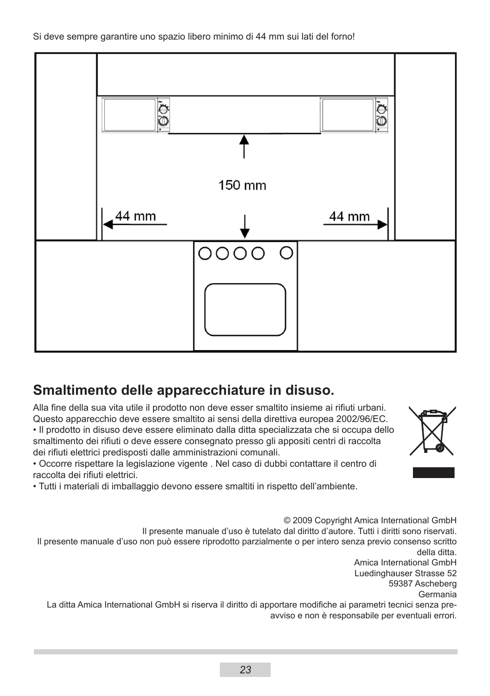 Smaltimento delle apparecchiature in disuso | AMICA MW 13150 W DE User Manual | Page 119 / 132