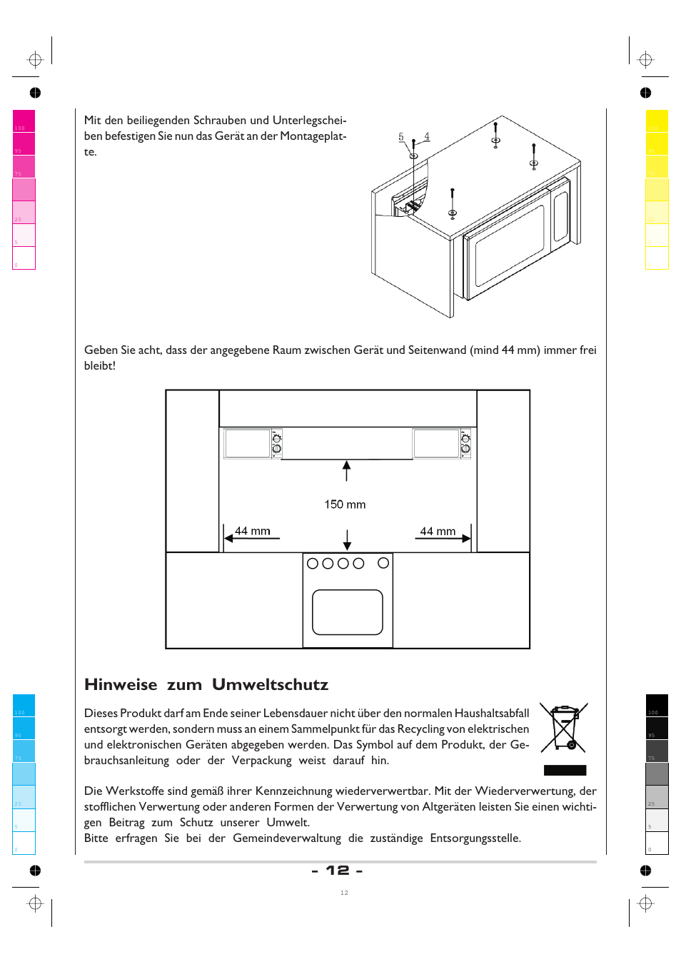 Hinweise zum umweltschutz | AMICA MW 13150 W DE User Manual | Page 12 / 132