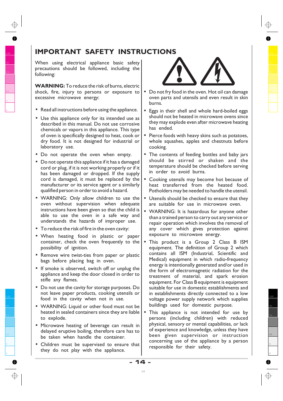 Important safety instructions, Read all instructions before using the appliance, Do not operate the oven when empty | AMICA MW 13150 W DE User Manual | Page 14 / 132