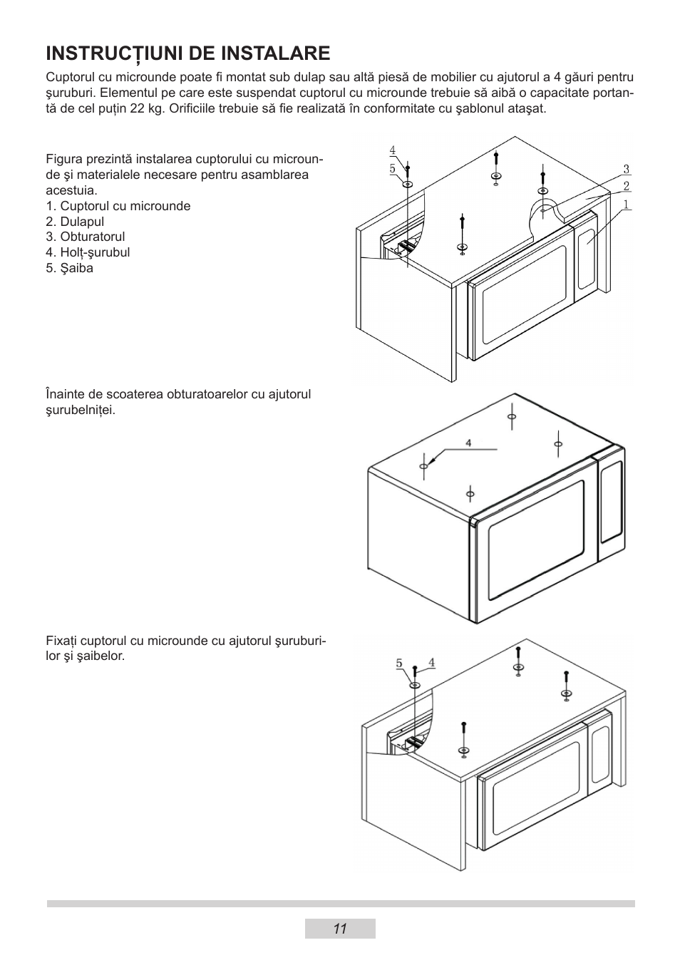 Instrucţiuni de instalare | AMICA MW 13150 W DE User Manual | Page 35 / 132