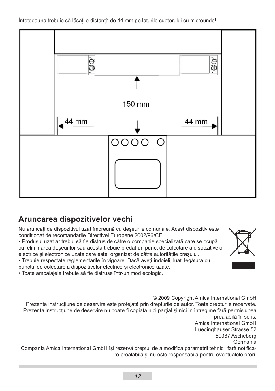 Aruncarea dispozitivelor vechi | AMICA MW 13150 W DE User Manual | Page 36 / 132