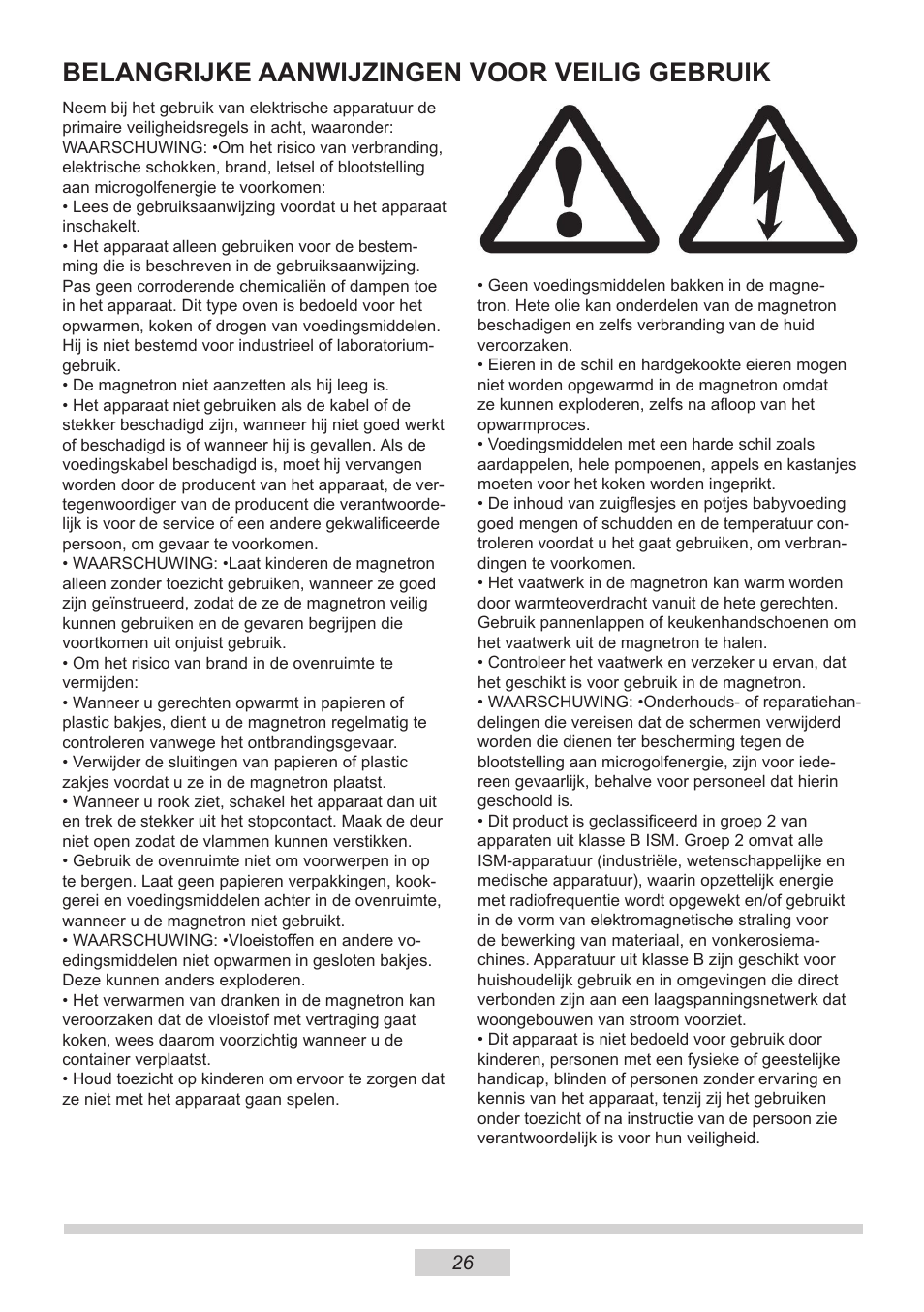 Belangrijke aanwijzingen voor veilig gebruik | AMICA MW 13150 W DE User Manual | Page 86 / 132