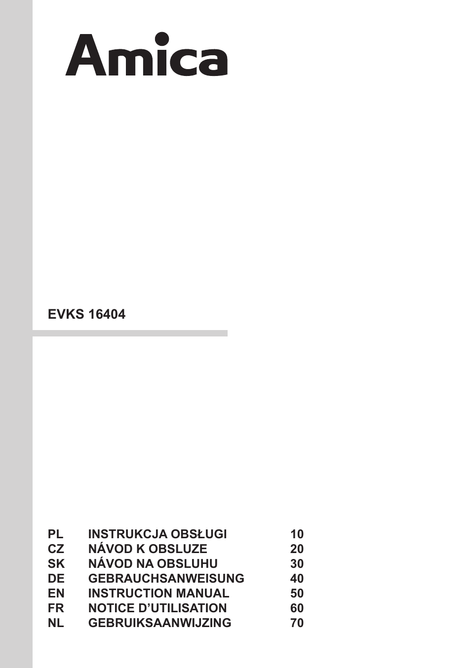 AMICA EVKS 16404 DE User Manual | 84 pages