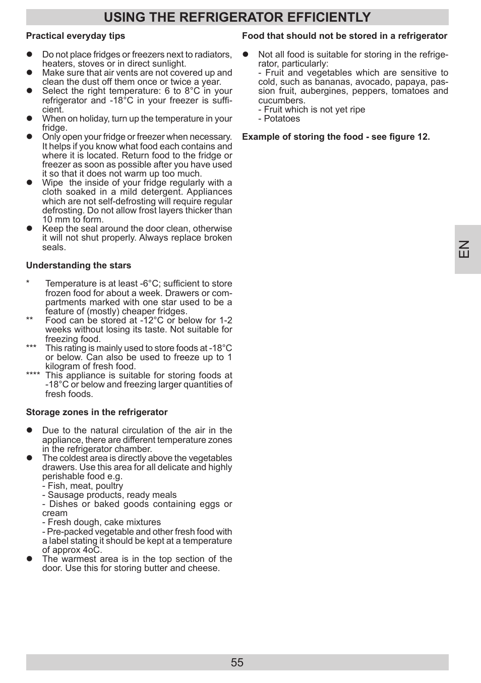 Using the refrigerator efficiently | AMICA EVKS 16182 DE User Manual | Page 55 / 92