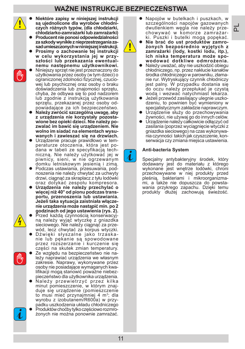 Ważne instrukcje bezpieczeństwa | AMICA EKS 16181 DE User Manual | Page 11 / 92