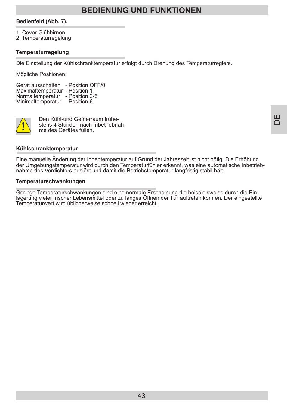Bedienung und funktionen | AMICA EKS 16181 DE User Manual | Page 43 / 92