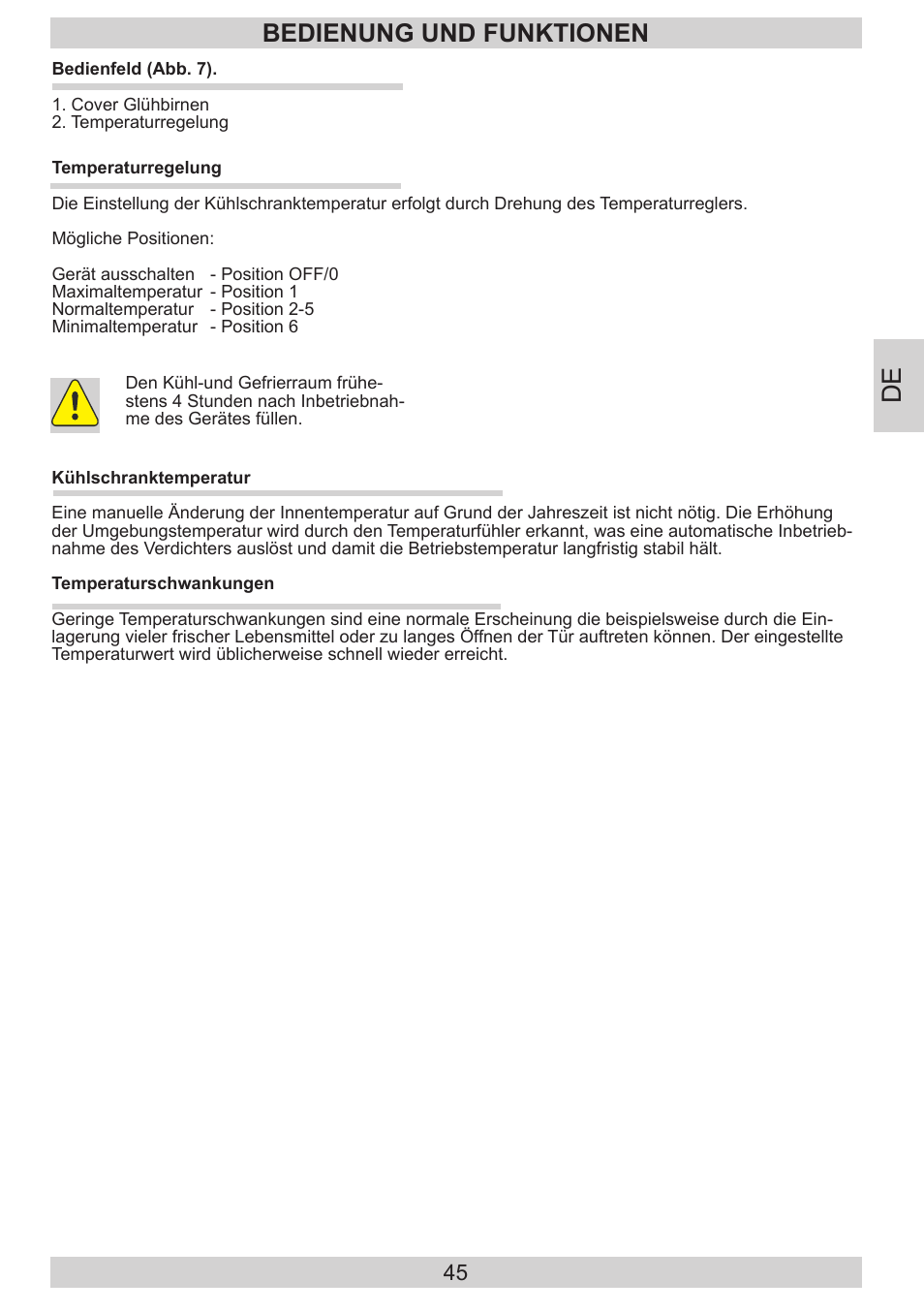 Bedienung und funktionen | AMICA EVKS 16172 DE User Manual | Page 45 / 94