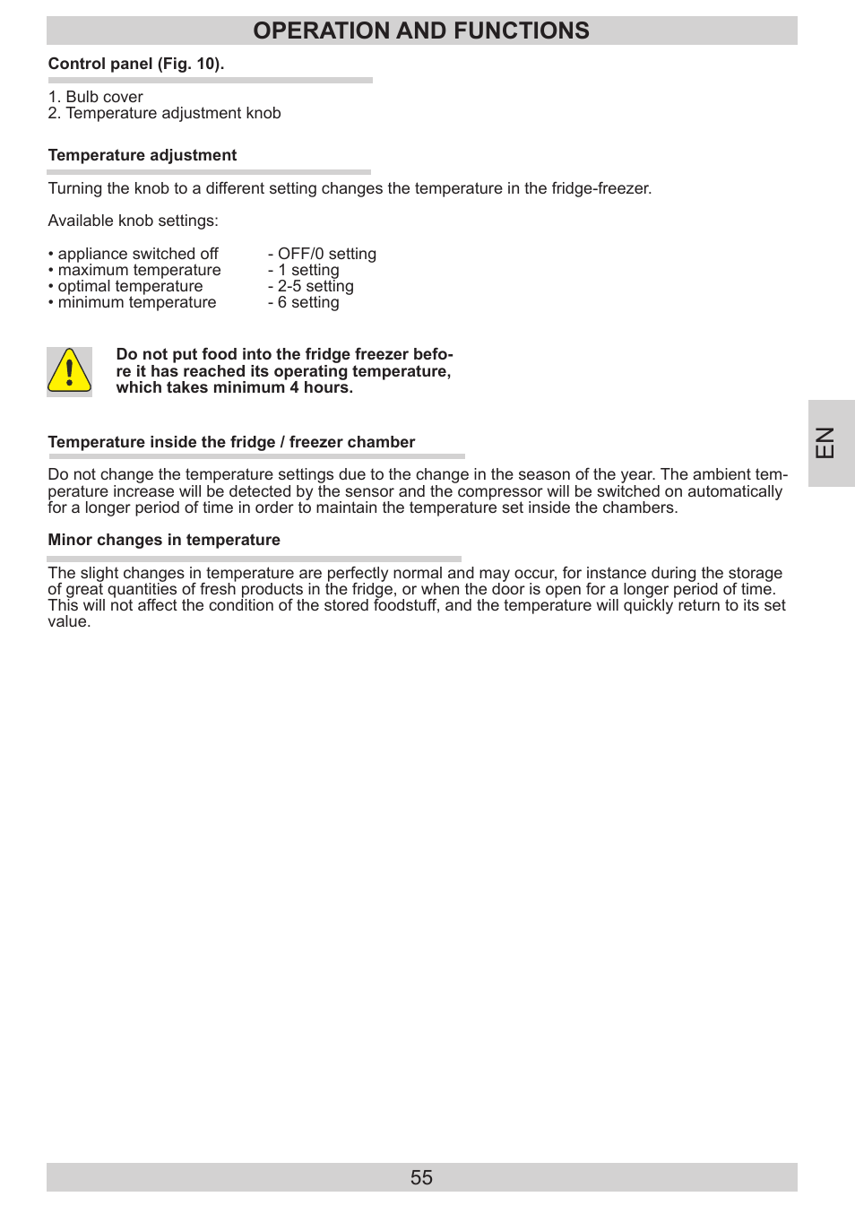 Operation and functions | AMICA EKS 16171 DE User Manual | Page 55 / 96