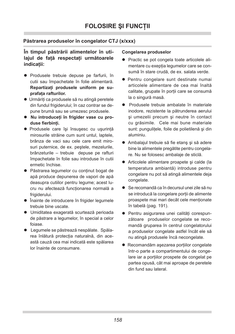 Folosire şi funcţii | AMICA EKS 16161 DE User Manual | Page 158 / 172