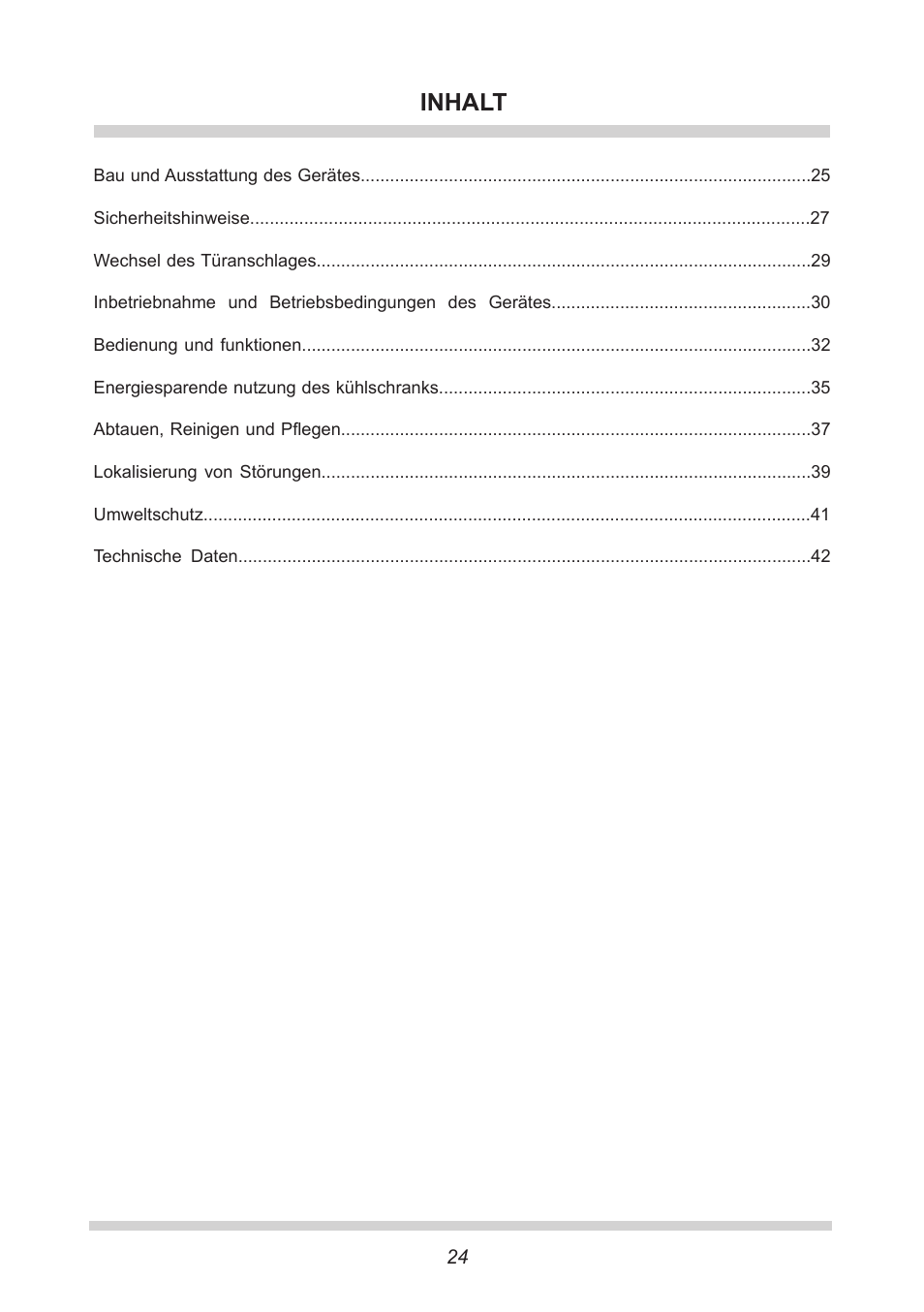 Inhalt | AMICA EKS 16161 DE User Manual | Page 24 / 172