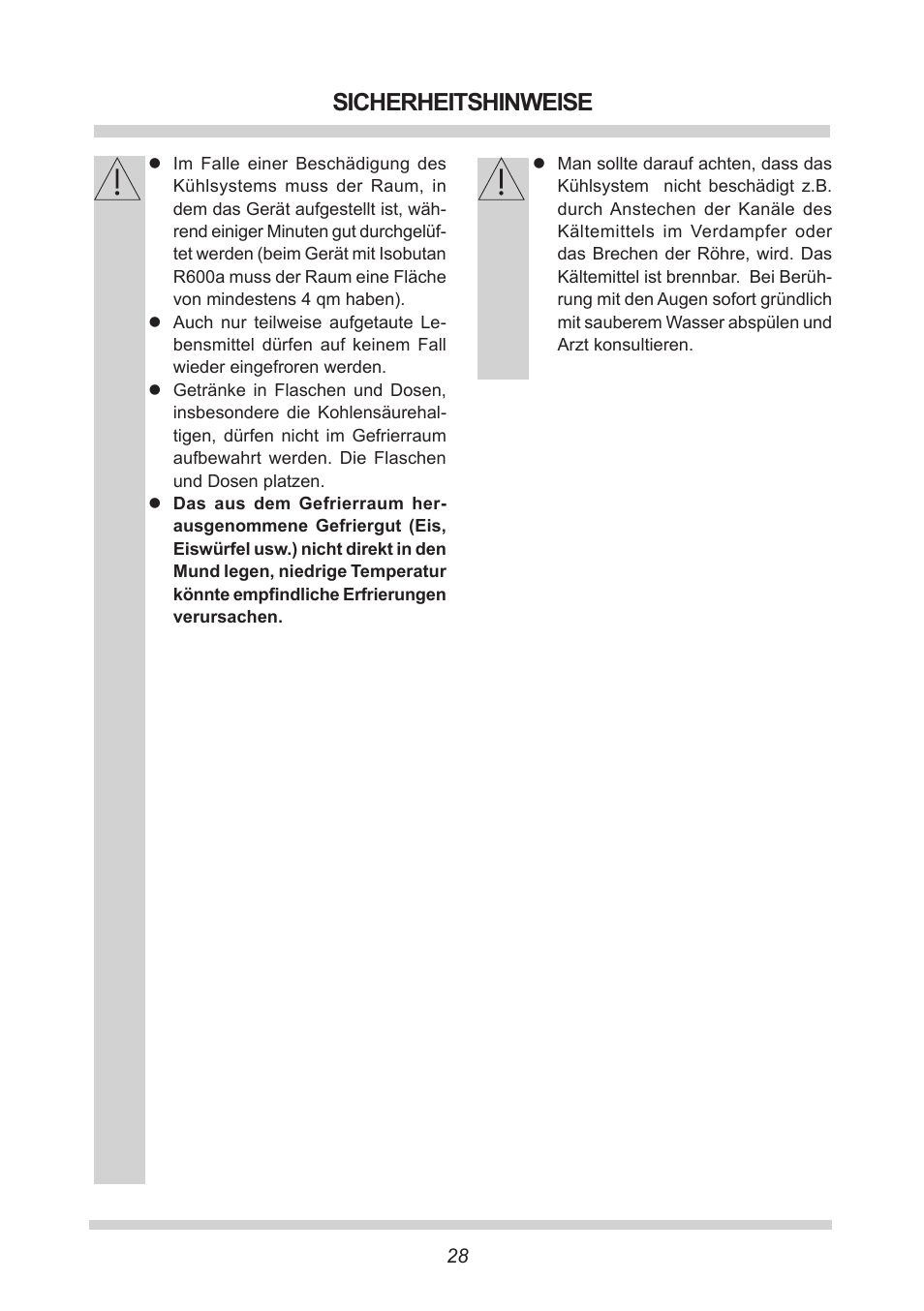 Sicherheitshinweise | AMICA EKS 16161 DE User Manual | Page 28 / 172