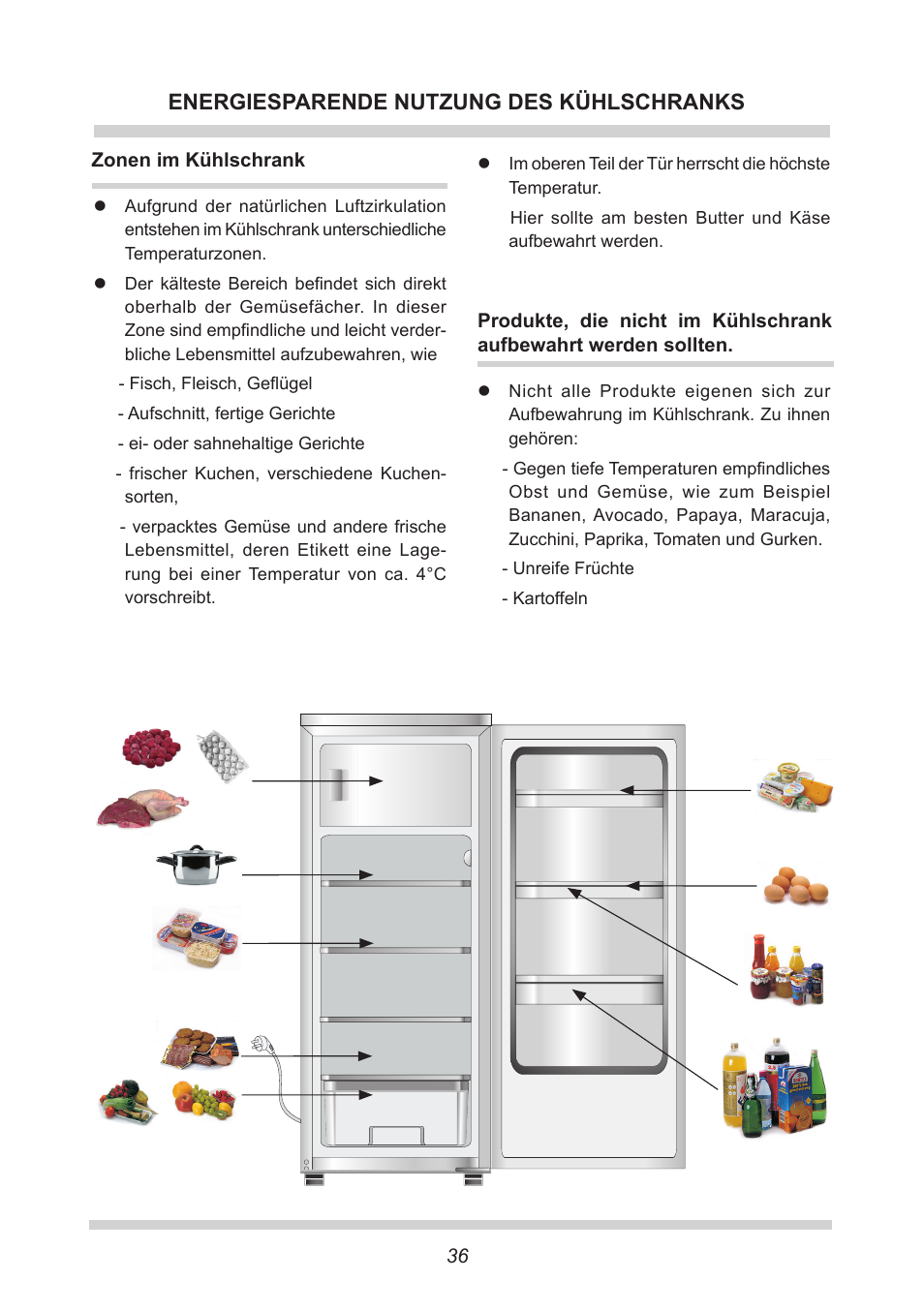 Energiesparende nutzung des kühlschranks | AMICA EKS 16161 DE User Manual | Page 36 / 172