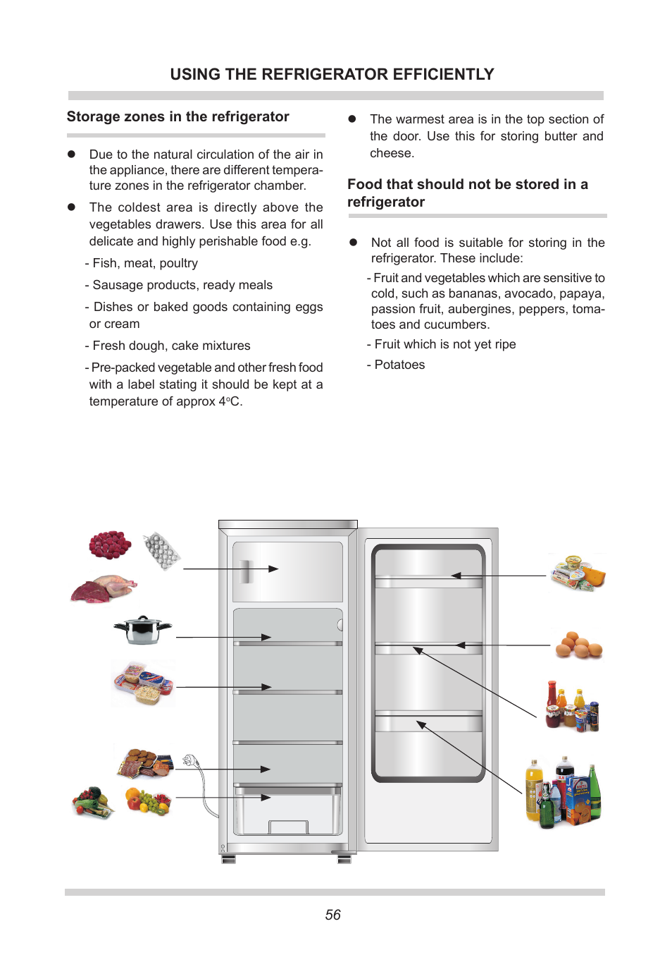 Using the refrigerator efficiently | AMICA EKS 16161 DE User Manual | Page 56 / 172