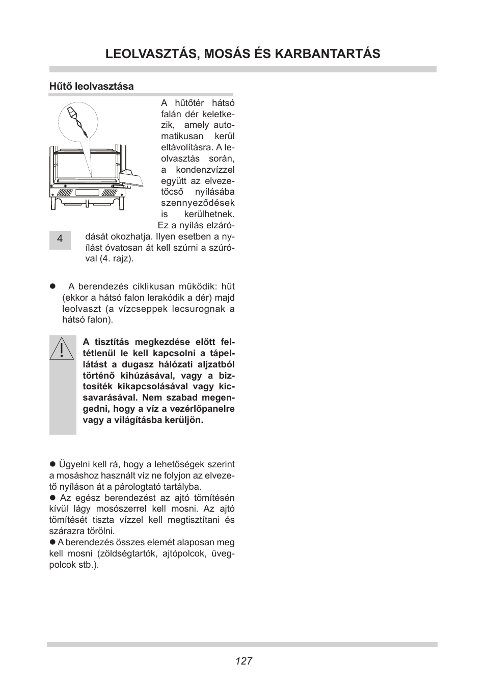 Leolvasztás, mosás és karbantartás | AMICA UVKS 16149 DE User Manual | Page 127 / 156