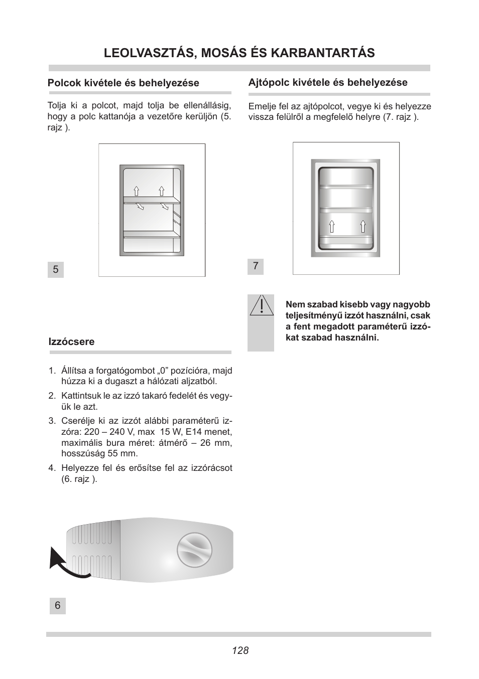 Leolvasztás, mosás és karbantartás | AMICA UVKS 16149 DE User Manual | Page 128 / 156