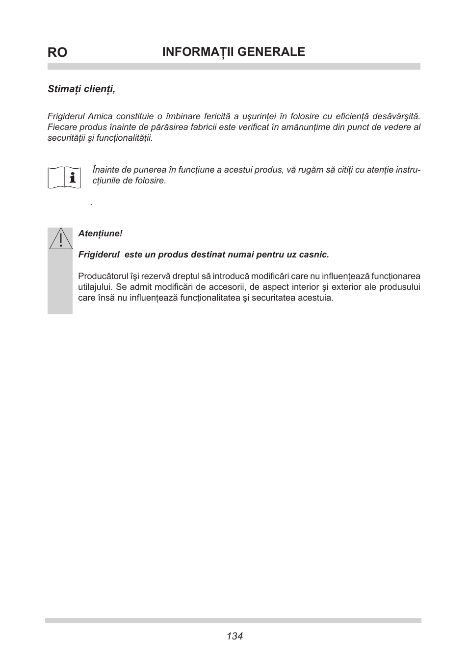 Informaţii generale | AMICA UVKS 16149 DE User Manual | Page 134 / 156