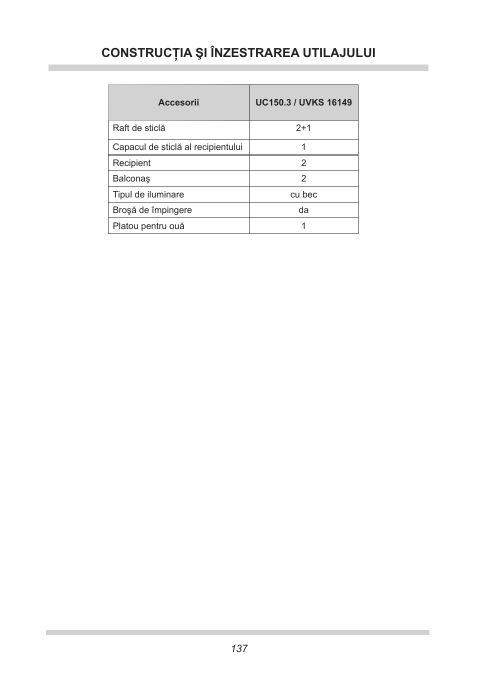 Construcţia şi înzestrarea utilajului | AMICA UVKS 16149 DE User Manual | Page 137 / 156