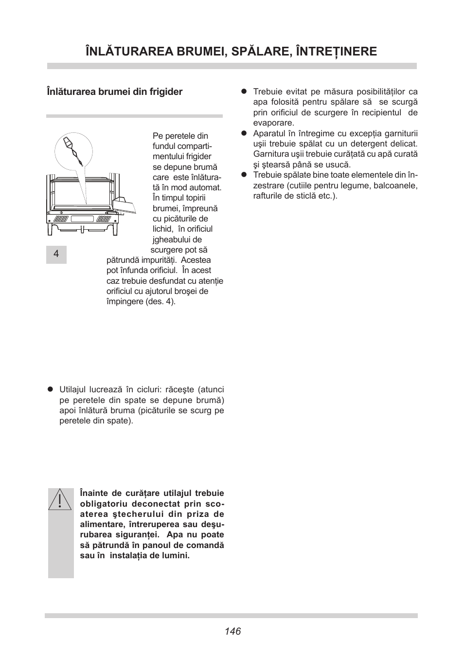 Înlăturarea brumei, spălare, întreţinere | AMICA UVKS 16149 DE User Manual | Page 146 / 156