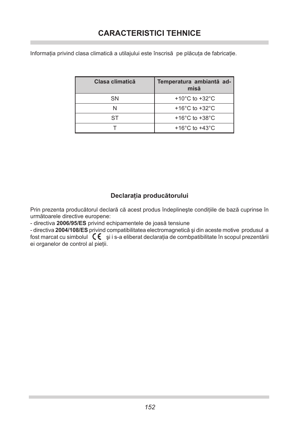 Caracteristici tehnice | AMICA UVKS 16149 DE User Manual | Page 152 / 156