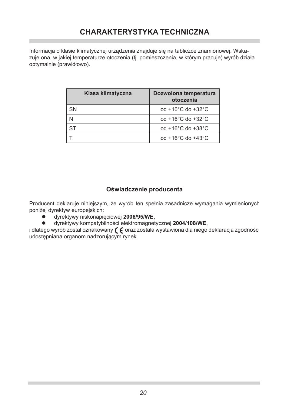 Charakterystyka techniczna | AMICA UVKS 16149 DE User Manual | Page 20 / 156