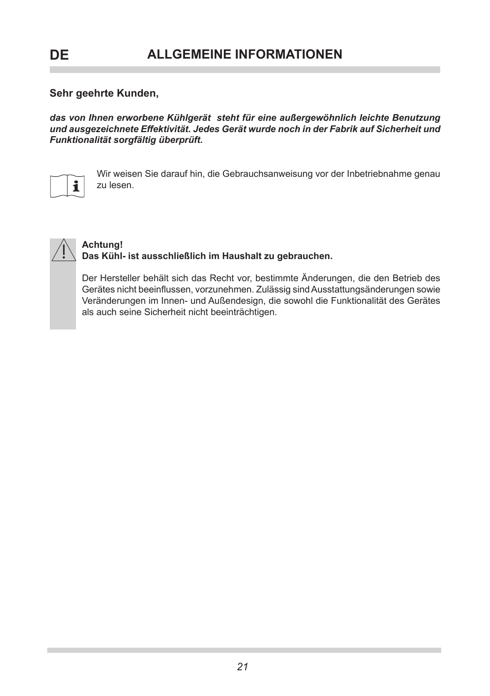 Allgemeine informationen | AMICA UVKS 16149 DE User Manual | Page 21 / 156