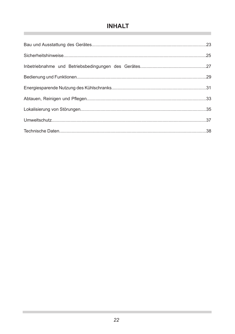 Inhalt | AMICA UVKS 16149 DE User Manual | Page 22 / 156