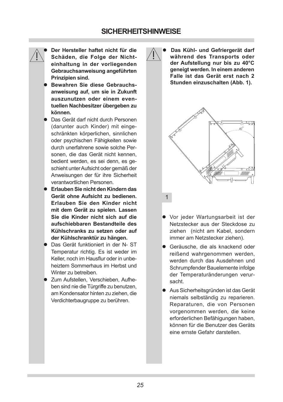 Sicherheitshinweise | AMICA UVKS 16149 DE User Manual | Page 25 / 156