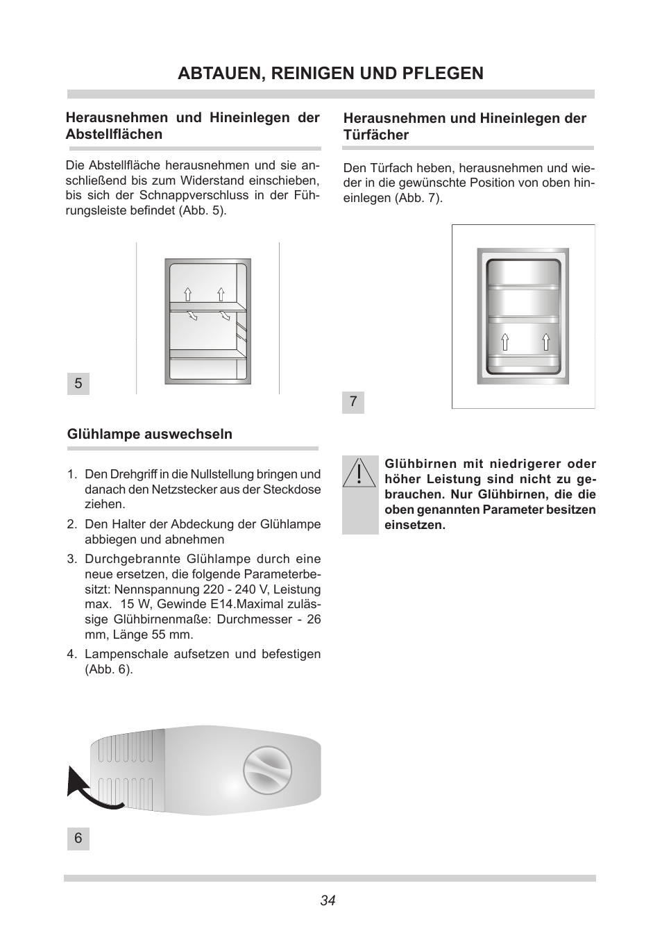 Abtauen, reinigen und pflegen | AMICA UVKS 16149 DE User Manual | Page 34 / 156