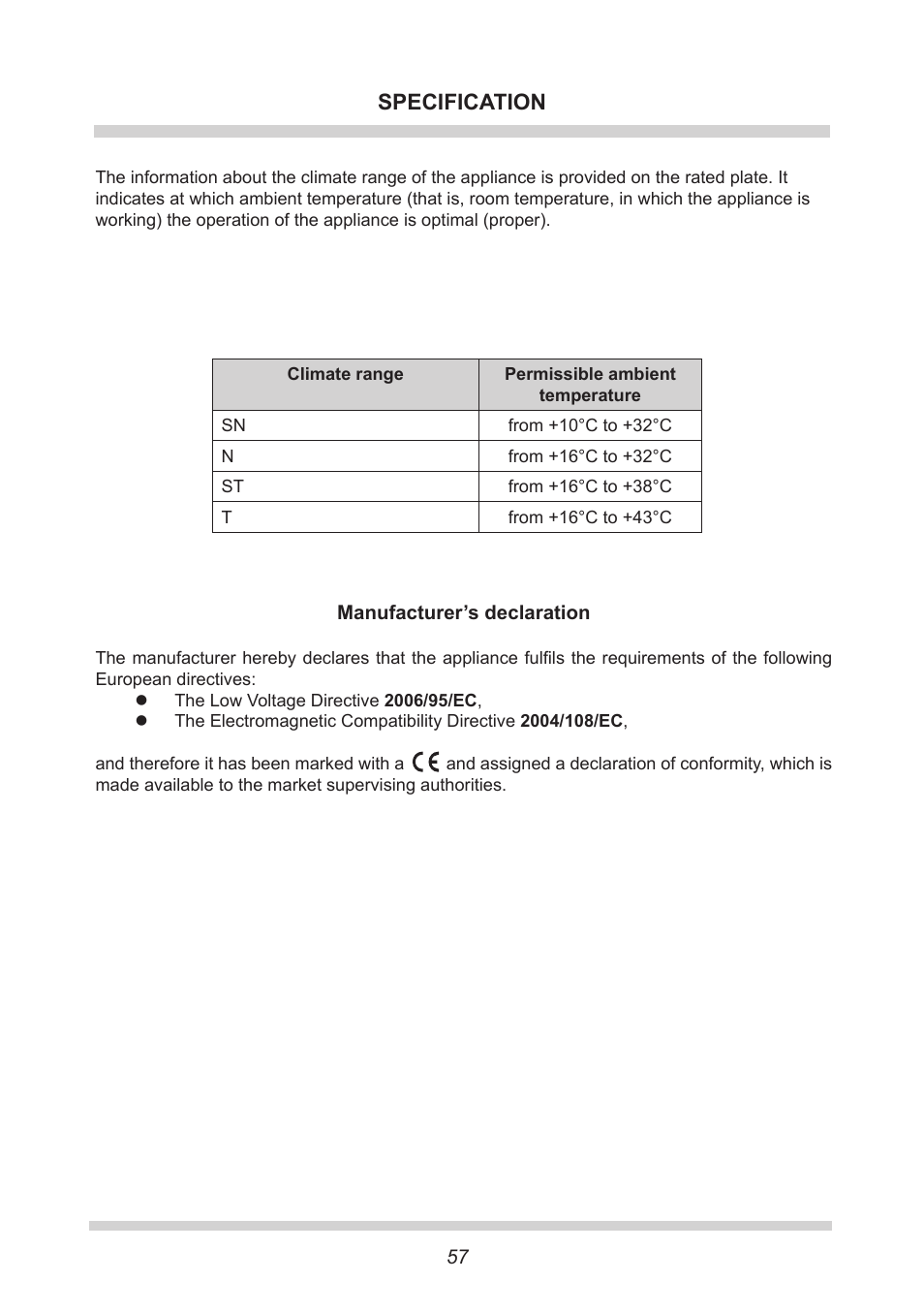 Specification | AMICA UVKS 16149 DE User Manual | Page 57 / 156