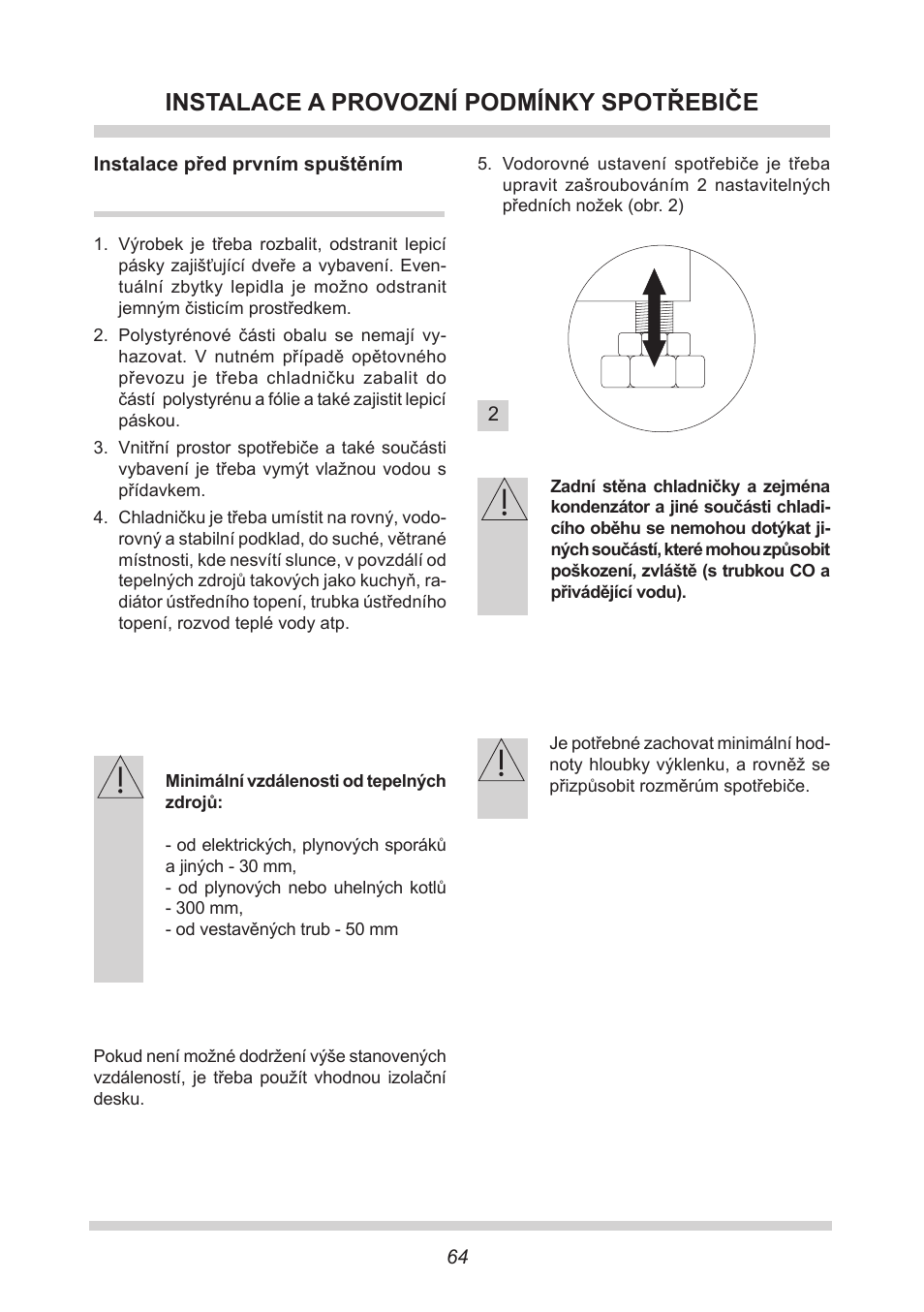 Instalace a provozní podmínky spotřebiče | AMICA UVKS 16149 DE User Manual | Page 64 / 156