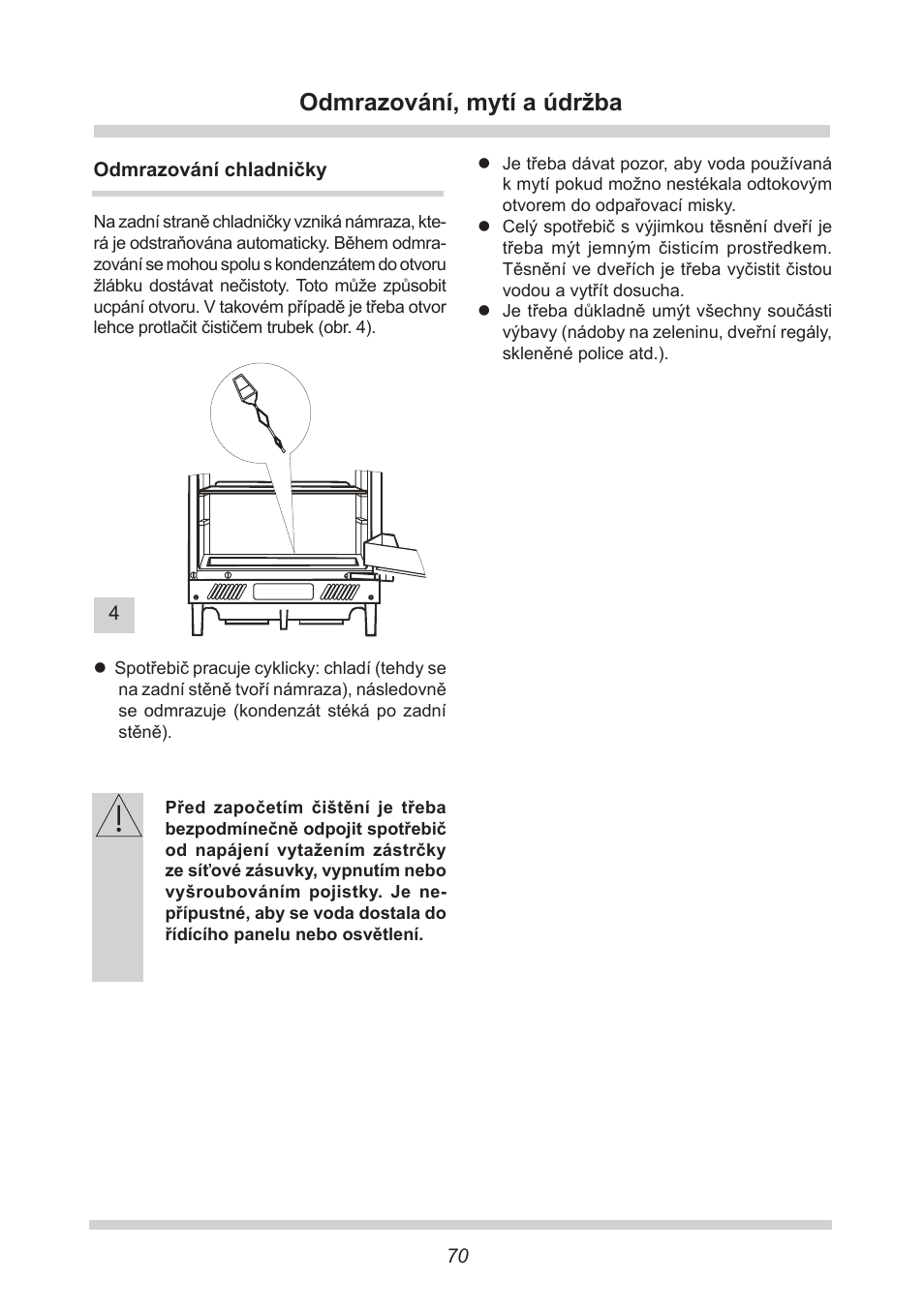 Odmrazování, mytí a údržba | AMICA UVKS 16149 DE User Manual | Page 70 / 156