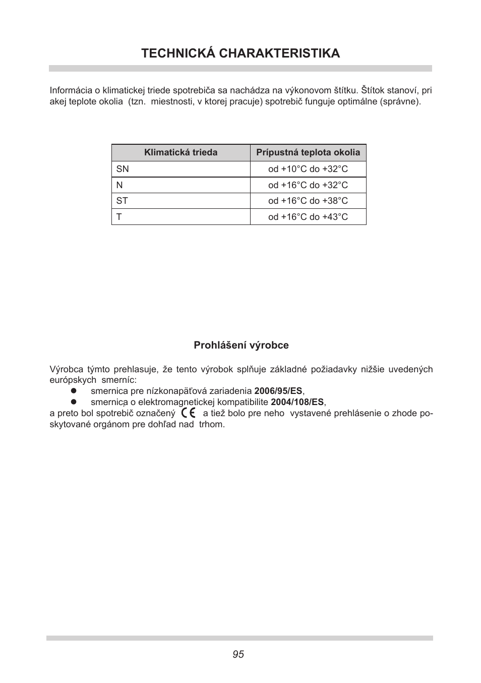 Technická charakteristika | AMICA UVKS 16149 DE User Manual | Page 95 / 156