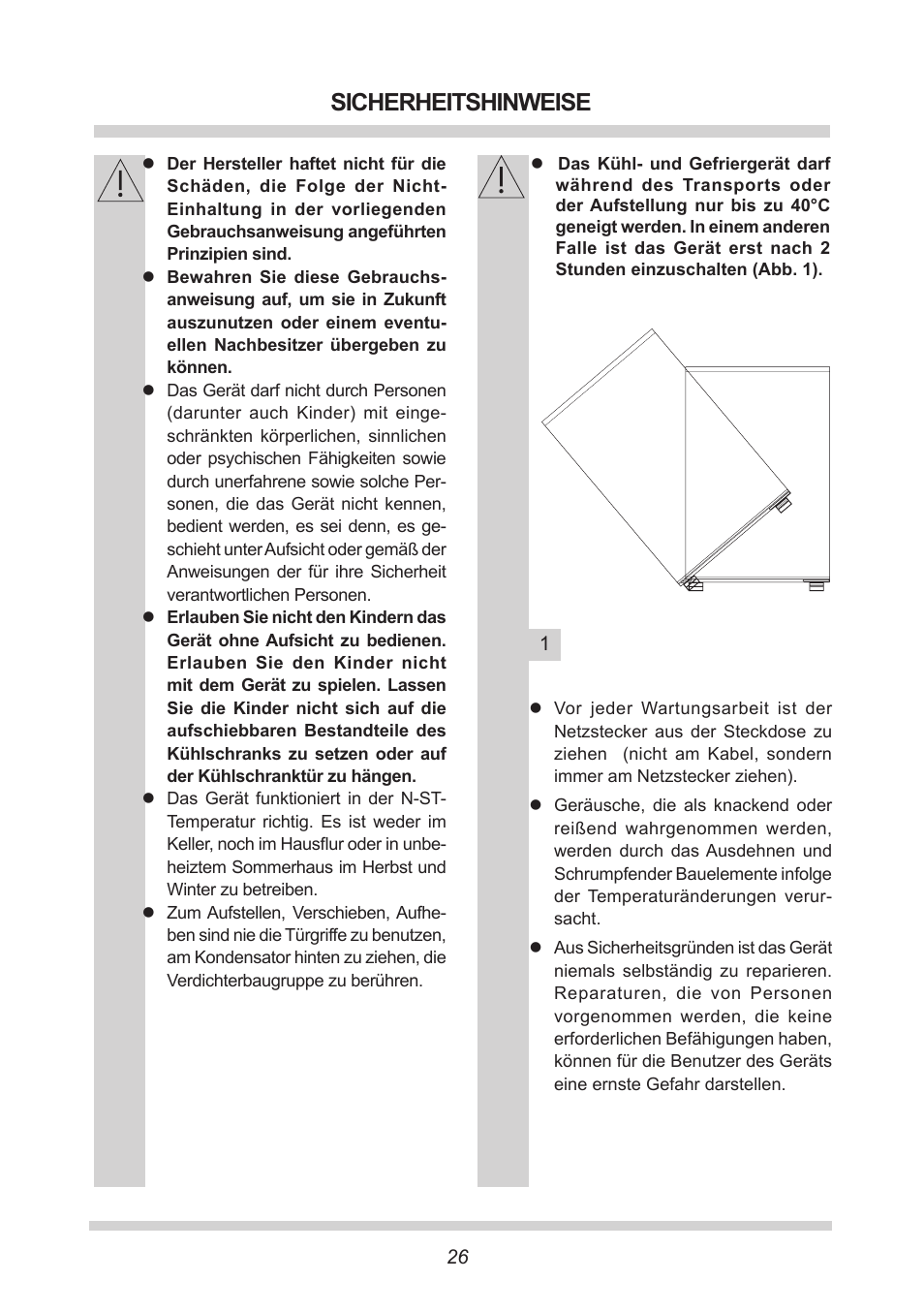 Sicherheitshinweise | AMICA UKS 16147 DE User Manual | Page 26 / 164