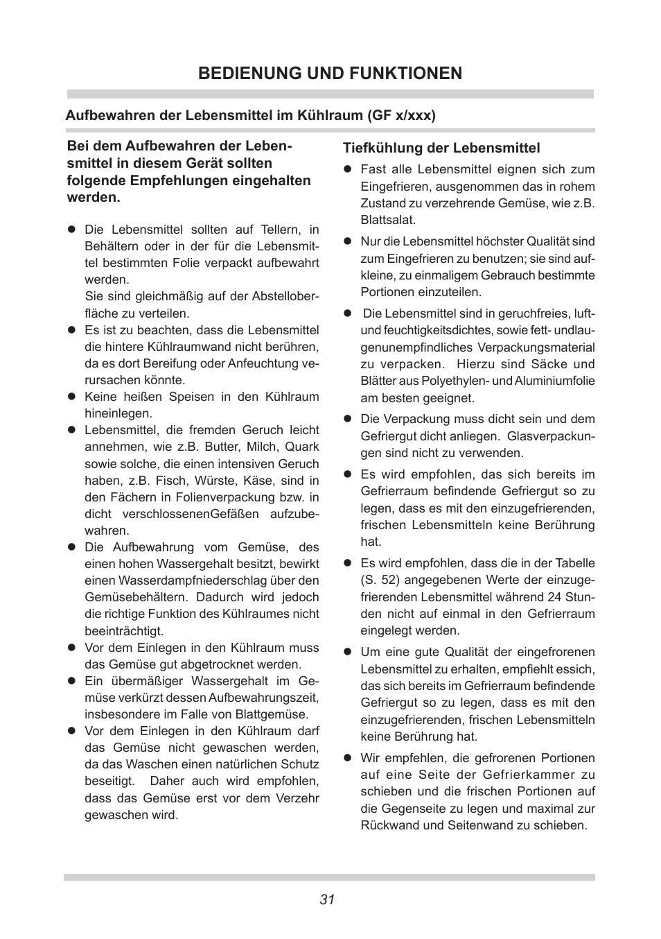 Bedienung und funktionen | AMICA UKS 16147 DE User Manual | Page 31 / 164