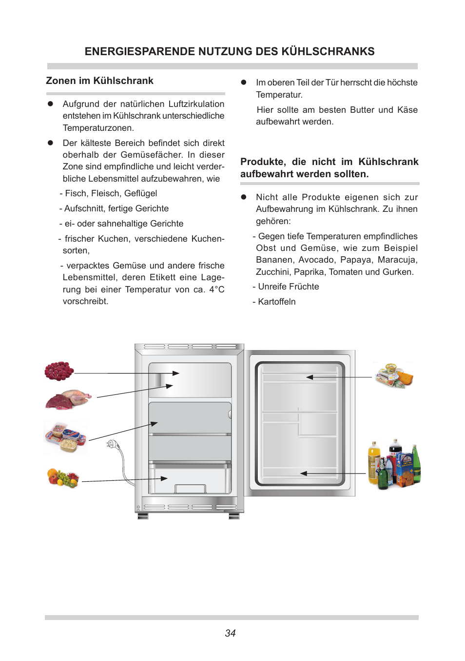 Energiesparende nutzung des kühlschranks | AMICA UKS 16147 DE User Manual | Page 34 / 164