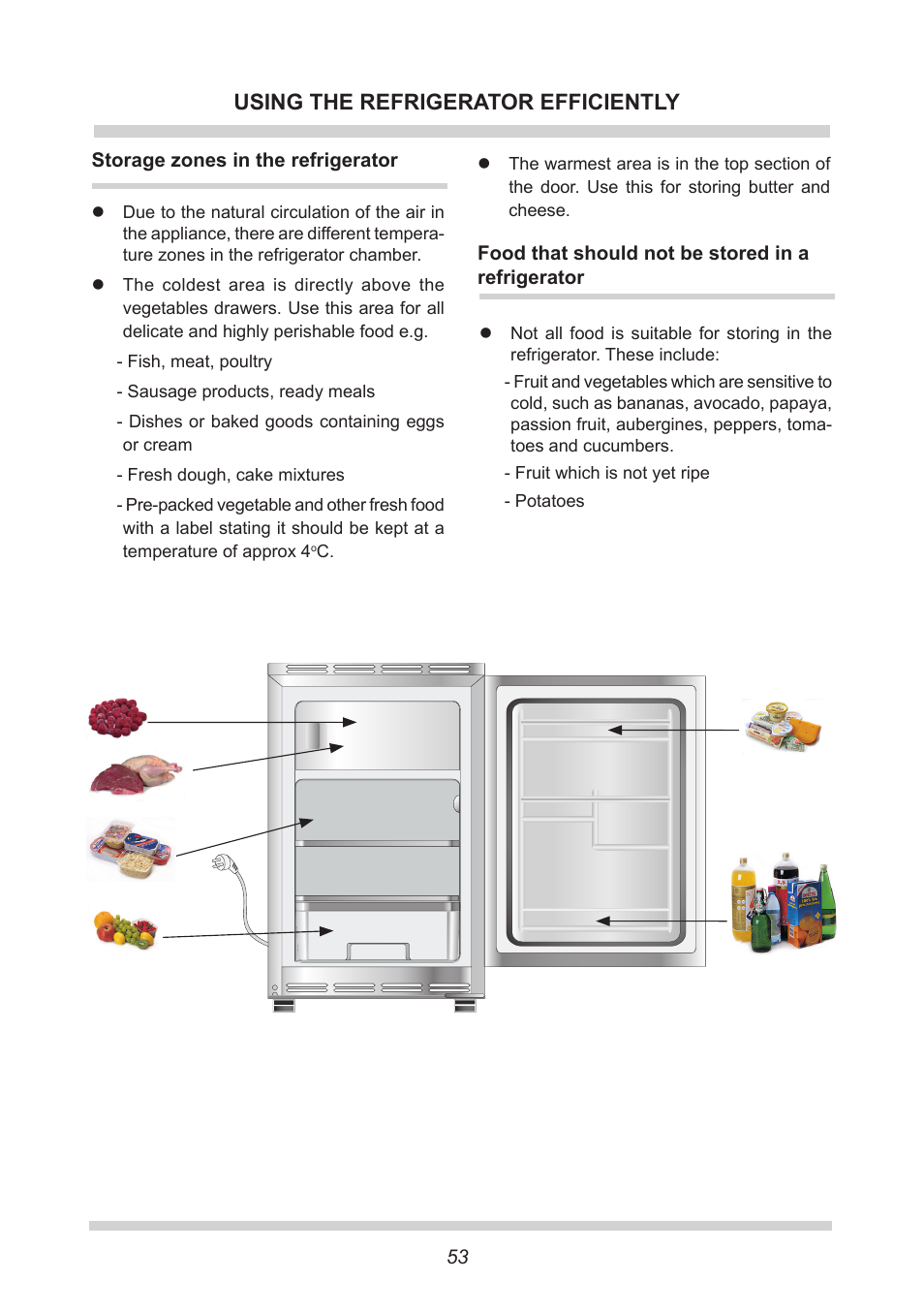 Using the refrigerator efficiently | AMICA UKS 16147 DE User Manual | Page 53 / 164